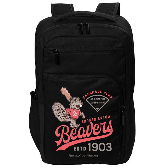 Broken Arrow Beavers Minor League Retro Baseball Team Impact Tech Backpack
