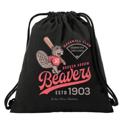 Broken Arrow Beavers Minor League Retro Baseball Team Drawstring Bag