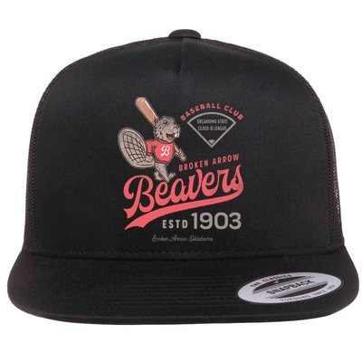 Broken Arrow Beavers Minor League Retro Baseball Team Flat Bill Trucker Hat