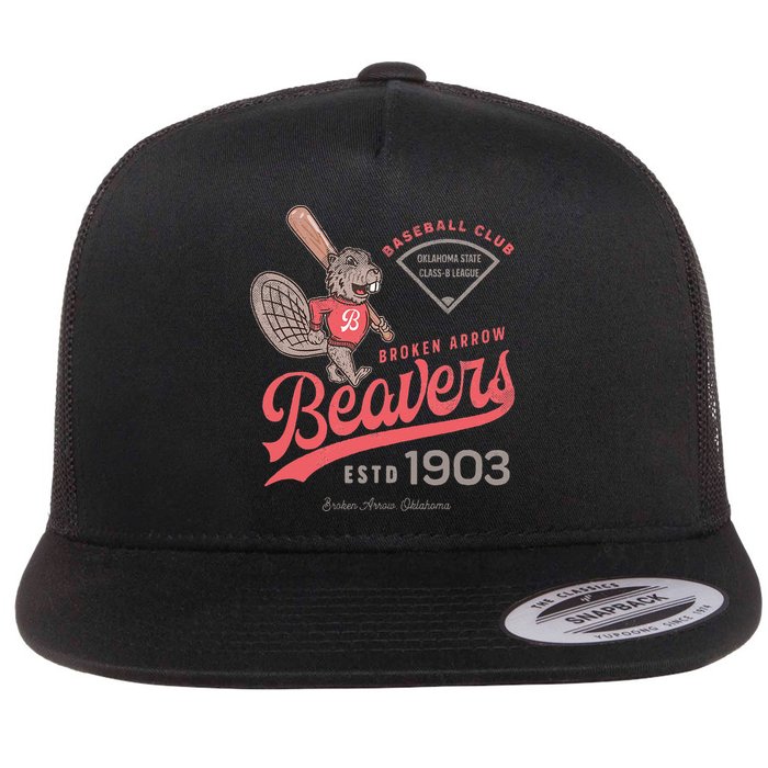 Broken Arrow Beavers Minor League Retro Baseball Team Flat Bill Trucker Hat