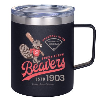 Broken Arrow Beavers Minor League Retro Baseball Team 12oz Stainless Steel Coffee Mug