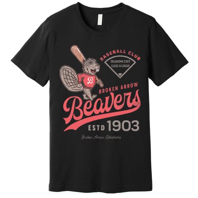 Broken Arrow Beavers Minor League Retro Baseball Team Premium T-Shirt