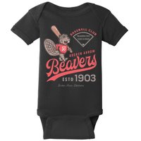 Broken Arrow Beavers Minor League Retro Baseball Team Baby Bodysuit
