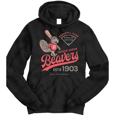 Broken Arrow Beavers Minor League Retro Baseball Team Tie Dye Hoodie