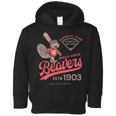 Broken Arrow Beavers Minor League Retro Baseball Team Toddler Hoodie