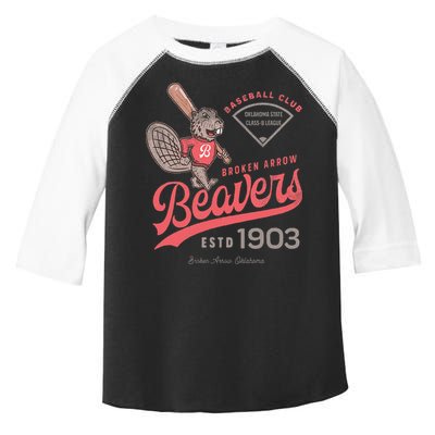 Broken Arrow Beavers Minor League Retro Baseball Team Toddler Fine Jersey T-Shirt