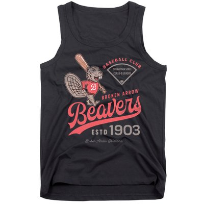 Broken Arrow Beavers Minor League Retro Baseball Team Tank Top