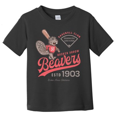 Broken Arrow Beavers Minor League Retro Baseball Team Toddler T-Shirt