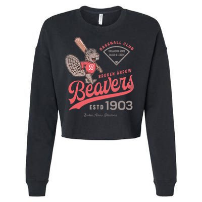 Broken Arrow Beavers Minor League Retro Baseball Team Cropped Pullover Crew