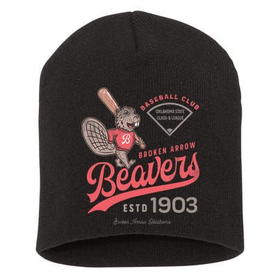 Broken Arrow Beavers Minor League Retro Baseball Team Short Acrylic Beanie
