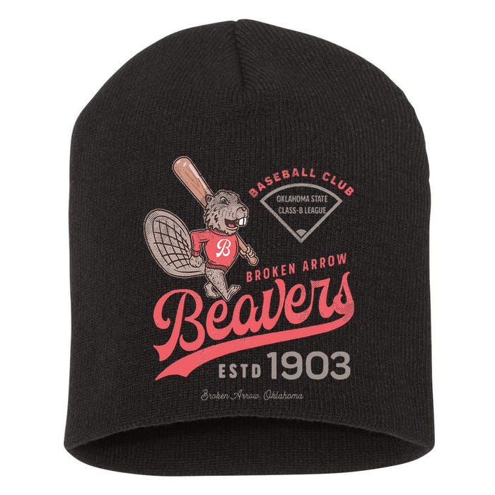 Broken Arrow Beavers Minor League Retro Baseball Team Short Acrylic Beanie