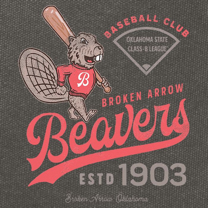 Broken Arrow Beavers Minor League Retro Baseball Team Cotton Canvas Backpack