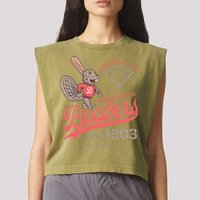 Broken Arrow Beavers Minor League Retro Baseball Team Garment-Dyed Women's Muscle Tee