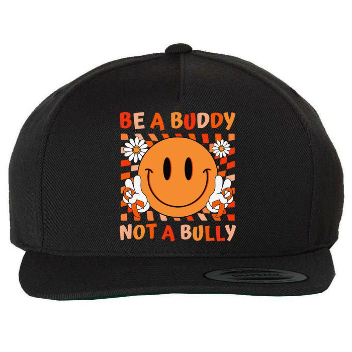 Be A Buddy Not A Bully Unity Day Anti Bullying Orange Face Gift Wool Snapback Cap