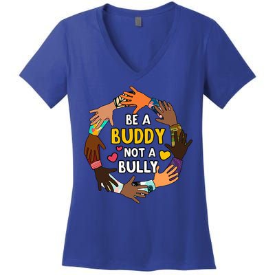 Be A Buddy Not A Bully Anti Bullying Women's V-Neck T-Shirt
