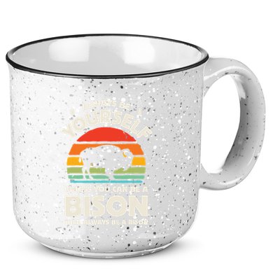 Bison Always Be Yourself Retro Vintage 70s Men Women Funny 15oz Campfire Ceramic Mug