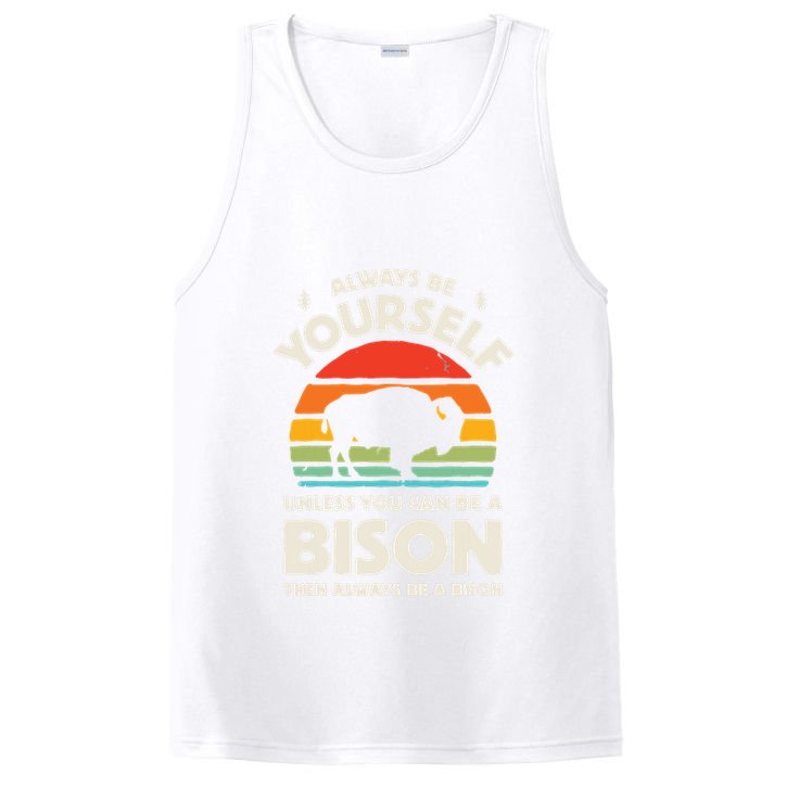 Bison Always Be Yourself Retro Vintage 70s Men Women Funny PosiCharge Competitor Tank