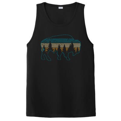 Bison American Buffalo Vintage National Park Souvenir Gift PosiCharge Competitor Tank