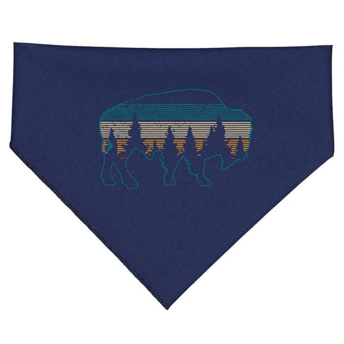 Bison American Buffalo Vintage National Park Souvenir Gift USA-Made Doggie Bandana