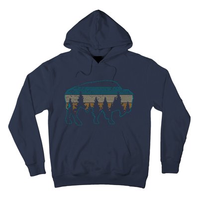 Bison American Buffalo Vintage National Park Souvenir Gift Hoodie