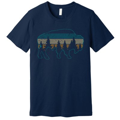 Bison American Buffalo Vintage National Park Souvenir Gift Premium T-Shirt