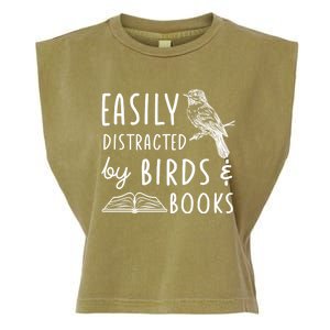 Bird And Book Lovers Easily Distracted By Birds And Books Great Gift Garment-Dyed Women's Muscle Tee