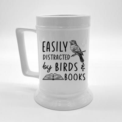 Bird And Book Lovers Easily Distracted By Birds And Books Great Gift Beer Stein