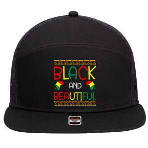 Black And Beautiful History Month African Gift 7 Panel Mesh Trucker Snapback Hat