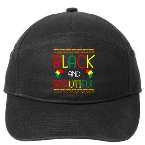 Black And Beautiful History Month African Gift 7-Panel Snapback Hat