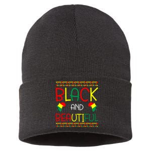 Black And Beautiful History Month African Gift Sustainable Knit Beanie