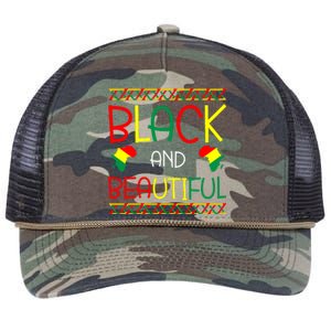 Black And Beautiful History Month African Gift Retro Rope Trucker Hat Cap