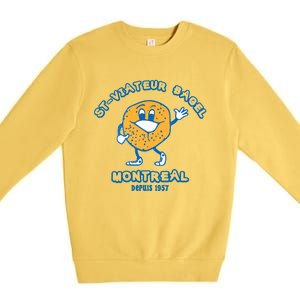 Bagels Are Booming Stviateur Bagel Montreal Depuis 1957 Gifts Premium Crewneck Sweatshirt