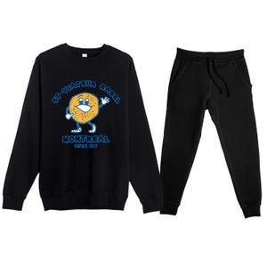 Bagels Are Booming Stviateur Bagel Montreal Depuis 1957 Gifts Premium Crewneck Sweatsuit Set