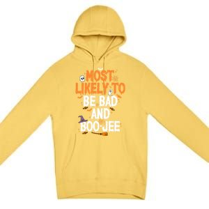 Bad And Boojee Funny Halloween Matching Group Spooky Boo Cool Gift Premium Pullover Hoodie