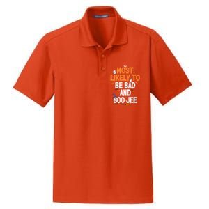 Bad And Boojee Funny Halloween Matching Group Spooky Boo Cool Gift Dry Zone Grid Polo