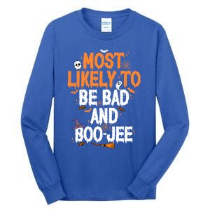 Bad And Boojee Funny Halloween Matching Group Spooky Boo Cool Gift Tall Long Sleeve T-Shirt