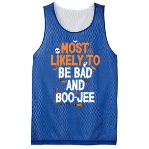 Bad And Boojee Funny Halloween Matching Group Spooky Boo Cool Gift Mesh Reversible Basketball Jersey Tank