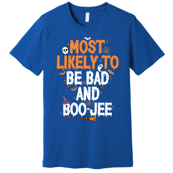 Bad And Boojee Funny Halloween Matching Group Spooky Boo Cool Gift Premium T-Shirt