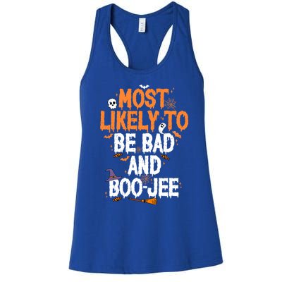 Bad And Boojee Funny Halloween Matching Group Spooky Boo Cool Gift Women's Racerback Tank