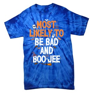 Bad And Boojee Funny Halloween Matching Group Spooky Boo Cool Gift Tie-Dye T-Shirt