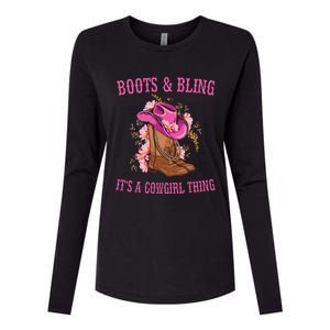 Boots and Bling its a Cowgirl Thing Cute Love Country Life Womens Cotton Relaxed Long Sleeve T-Shirt