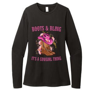 Boots and Bling its a Cowgirl Thing Cute Love Country Life Womens CVC Long Sleeve Shirt