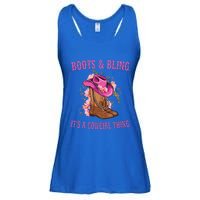 Boots and Bling its a Cowgirl Thing Cute Love Country Life Ladies Essential Flowy Tank