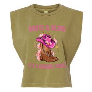 Boots and Bling its a Cowgirl Thing Cute Love Country Life Garment-Dyed Women's Muscle Tee