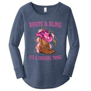 Boots and Bling its a Cowgirl Thing Cute Love Country Life Women's Perfect Tri Tunic Long Sleeve Shirt