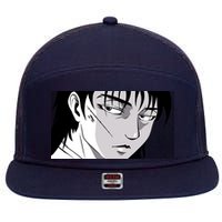 Badass Anime Boy 7 Panel Mesh Trucker Snapback Hat