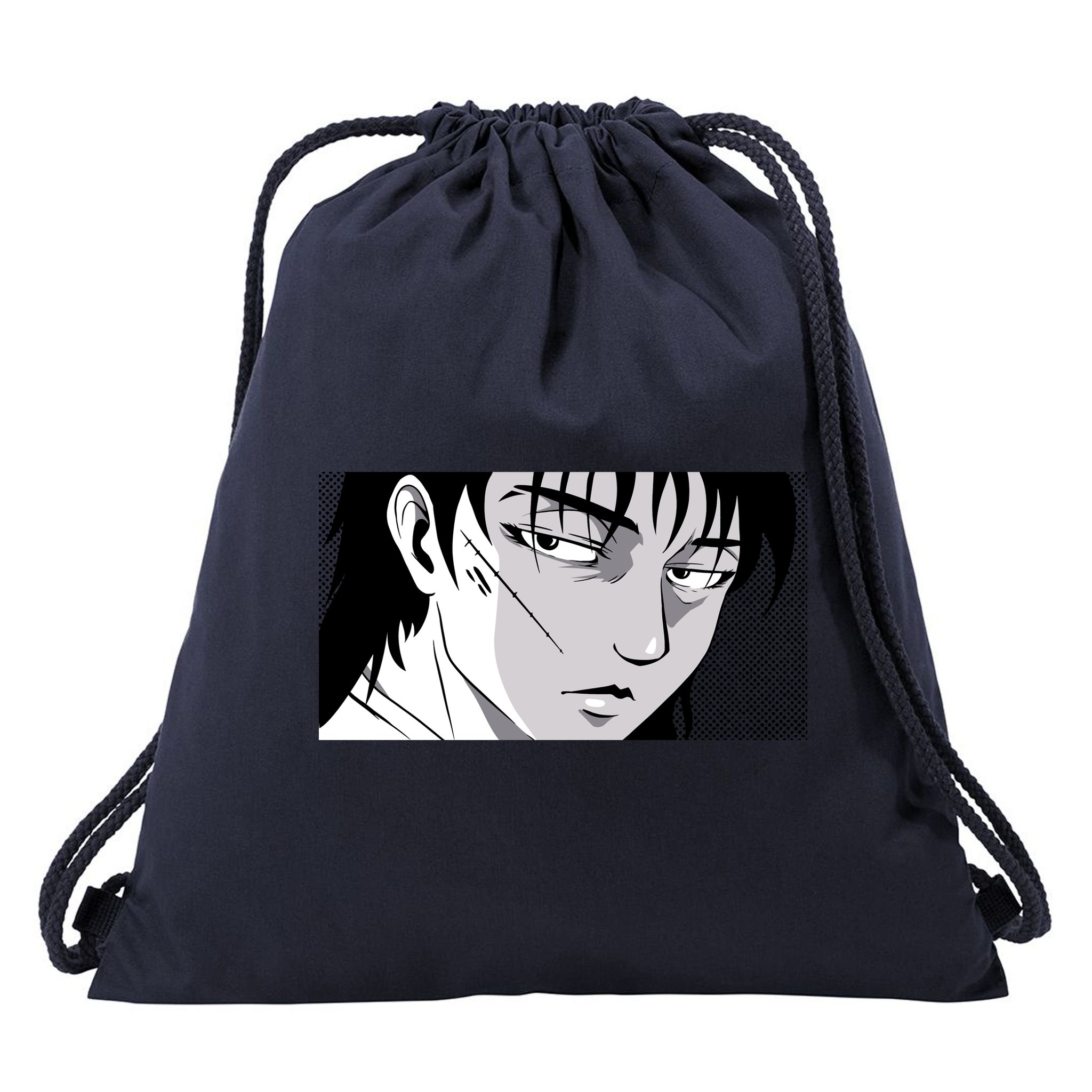 Badass Anime Boy Drawstring Bag