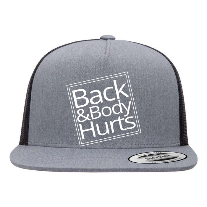 Back And Body Hurts Flat Bill Trucker Hat