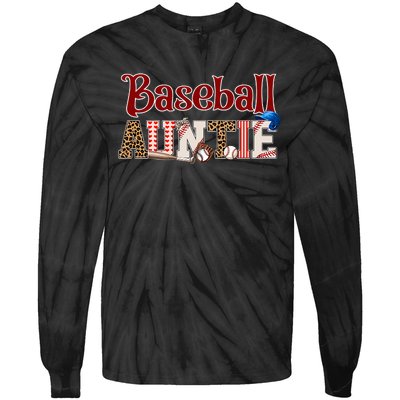 Baseball Auntie Baseball Aunt Sport Aunt Baseball Aunt Game Day Matching Family Tie-Dye Long Sleeve Shirt