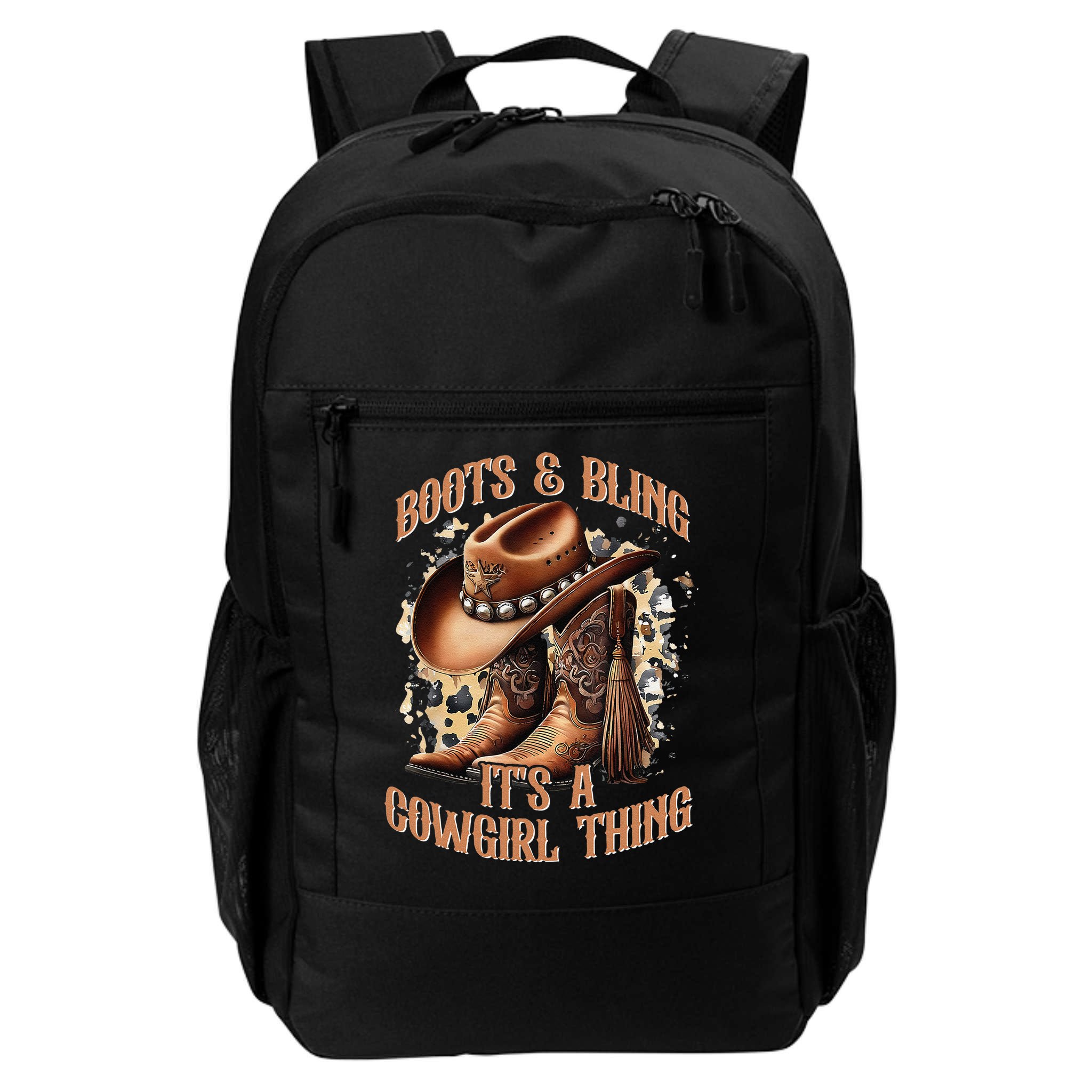 Boots And Bling Its A Cowgirl Thing Cowboy Hat Backpack